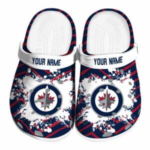 personalized winnipeg jets zigzag paint burst clog best selling