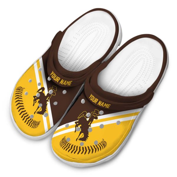 personalized wyoming cowboys baseball motif clog latest model
