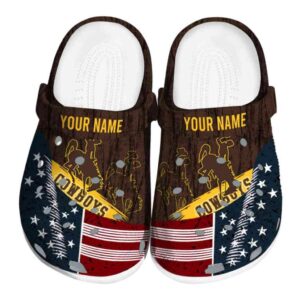 personalized wyoming cowboys star spangled side pattern clog best selling