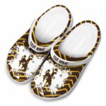 personalized wyoming cowboys zigzag paint burst clog best selling