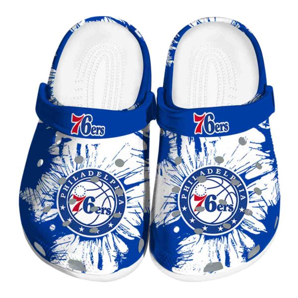 philadelphia 76ers splatter graphics clog best selling