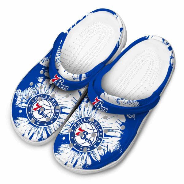 philadelphia 76ers splatter graphics clog latest model