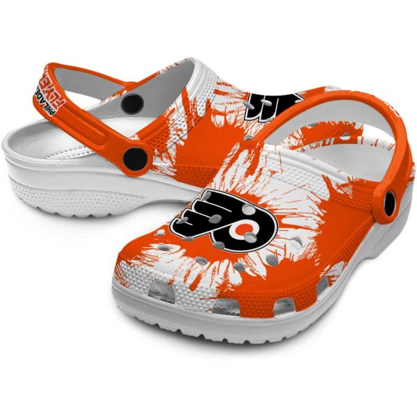 philadelphia flyers splatter graphics clog high quality