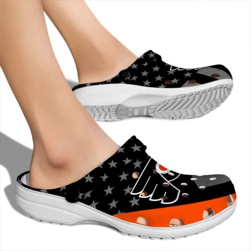 philadelphia flyers stellar stripes theme clog fashion forward
