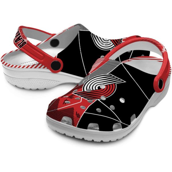 portland trail blazers geometric background clog high quality