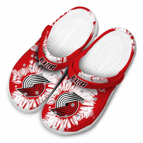 portland trail blazers splatter graphics clog latest model