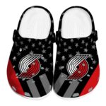 portland trail blazers stellar stripes theme clog best selling