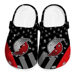 portland trail blazers stellar stripes theme clog best selling