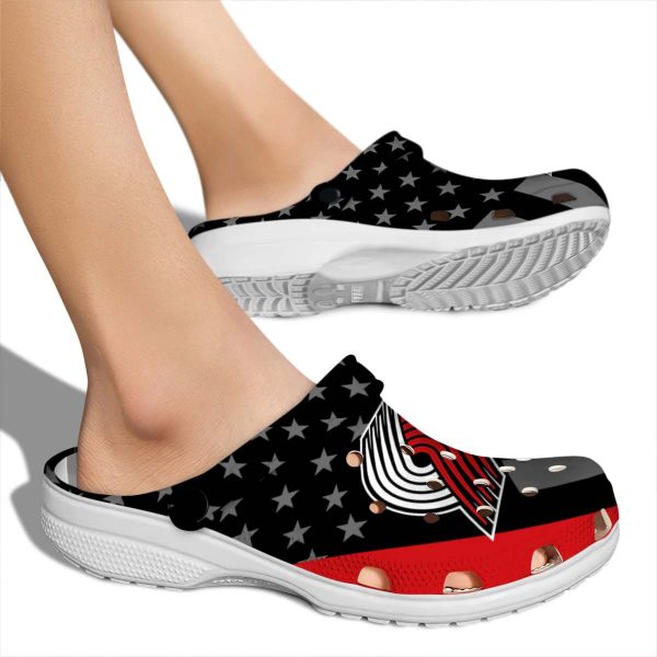 portland trail blazers stellar stripes theme clog fashion forward