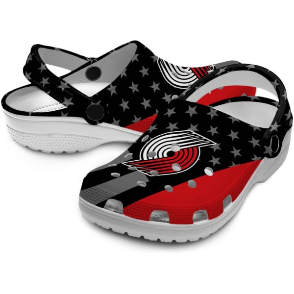 portland trail blazers stellar stripes theme clog high quality