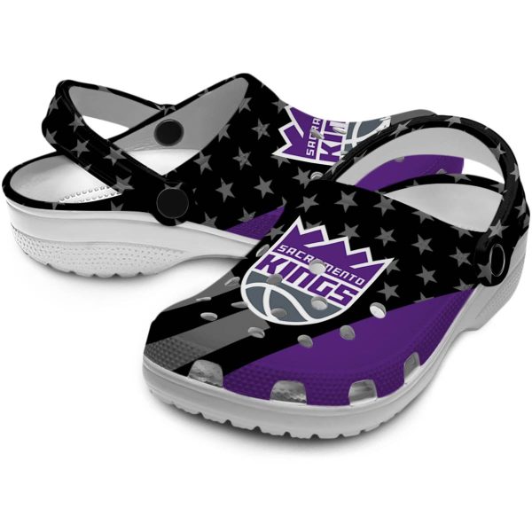 sacramento kings stellar stripes theme clog high quality