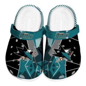san jose sharks geometric background clog best selling