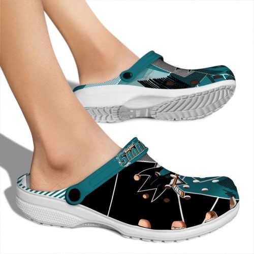 san jose sharks geometric background clog fashion forward