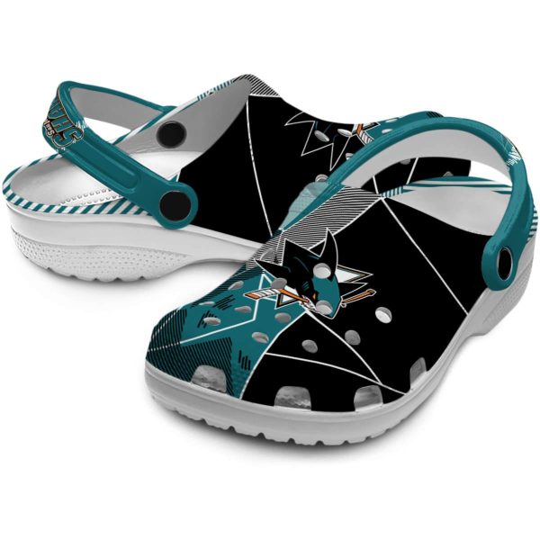 san jose sharks geometric background clog high quality