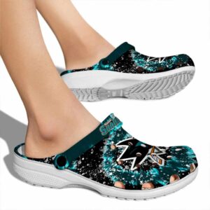 san jose sharks radiant burst effect clog fashion forward
