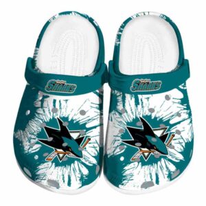 san jose sharks splatter graphics clog best selling