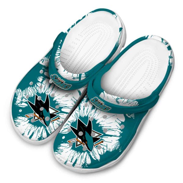 san jose sharks splatter graphics clog latest model
