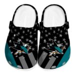 san jose sharks stellar stripes theme clog best selling
