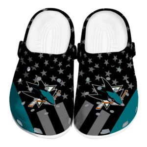 san jose sharks stellar stripes theme clog best selling