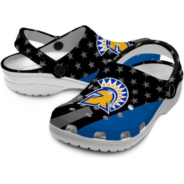 san jose state spartans stellar stripes theme clog high quality