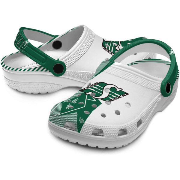 saskatchewan roughriders geometric background clog high quality