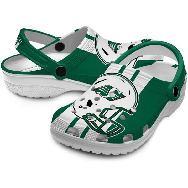 saskatchewan roughriders helmet stripes clog high quality