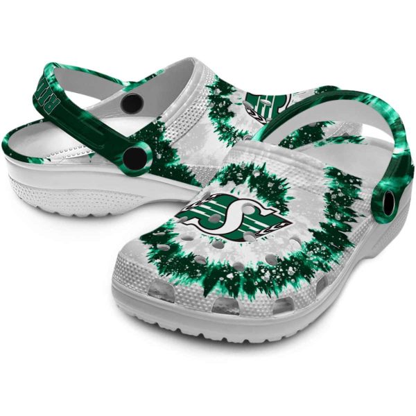 saskatchewan roughriders radiant burst effect clog high quality