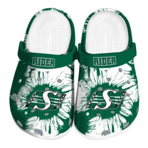 saskatchewan roughriders splatter graphics clog best selling