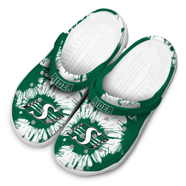 saskatchewan roughriders splatter graphics clog latest model