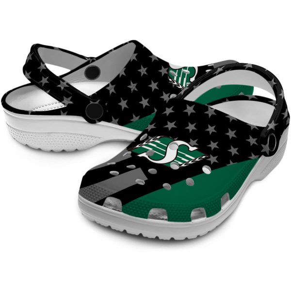 saskatchewan roughriders stellar stripes theme clog high quality
