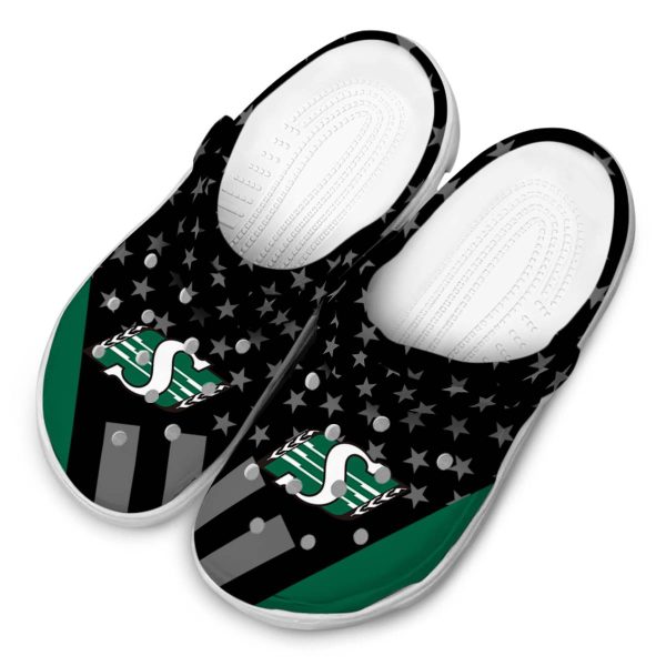 saskatchewan roughriders stellar stripes theme clog latest model