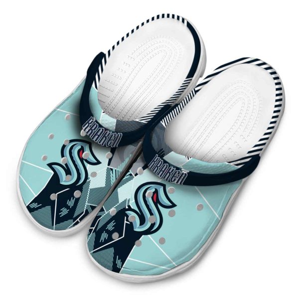 seattle kraken geometric background clog latest model