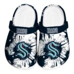 seattle kraken splatter graphics clog best selling