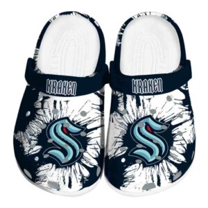 seattle kraken splatter graphics clog best selling