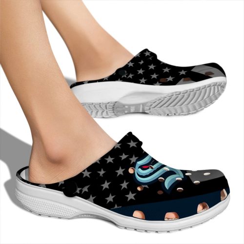 seattle kraken stellar stripes theme clog fashion forward