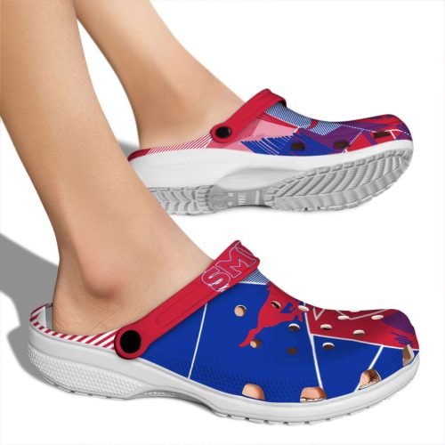 smu mustangs geometric background clog fashion forward