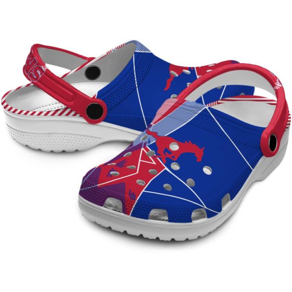 smu mustangs geometric background clog high quality