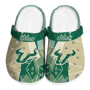 south florida bulls geometric background clog best selling