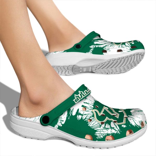 south florida bulls splatter graphics clog fashion forward