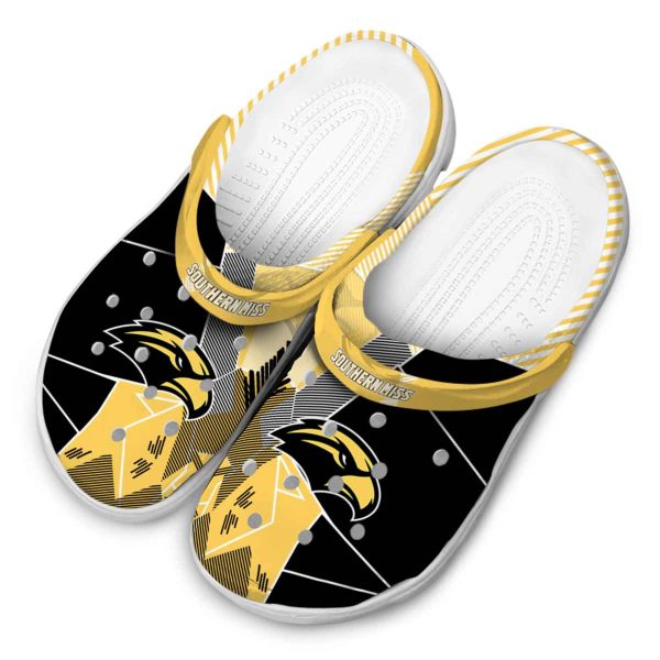 southern miss golden eagles geometric background clog latest model