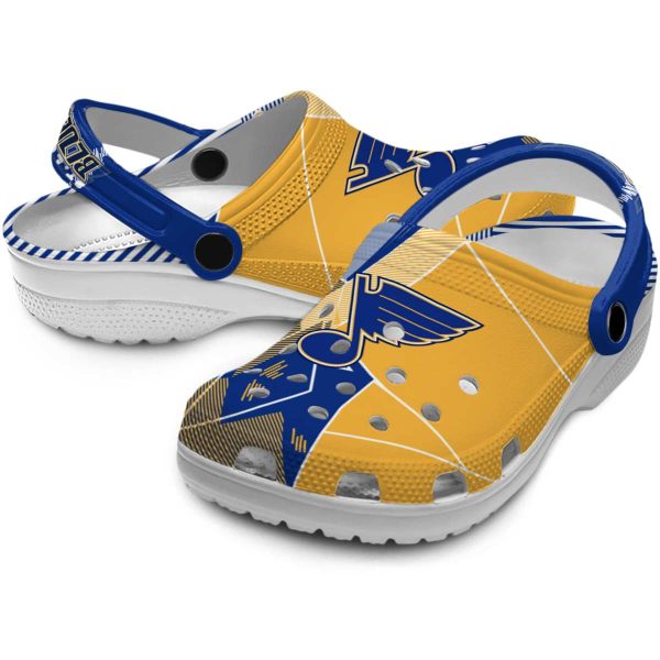 st louis blues geometric background clog high quality