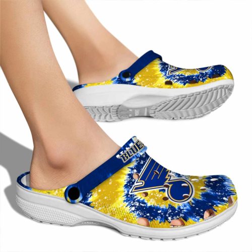 st louis blues radiant burst effect clog fashion forward