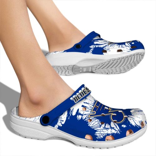 st louis blues splatter graphics clog fashion forward