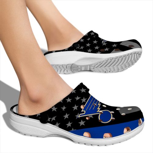 st louis blues stellar stripes theme clog fashion forward