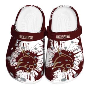 texas state bobcats splatter graphics clog best selling
