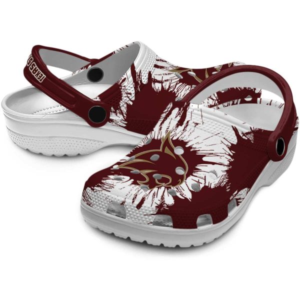 texas state bobcats splatter graphics clog high quality