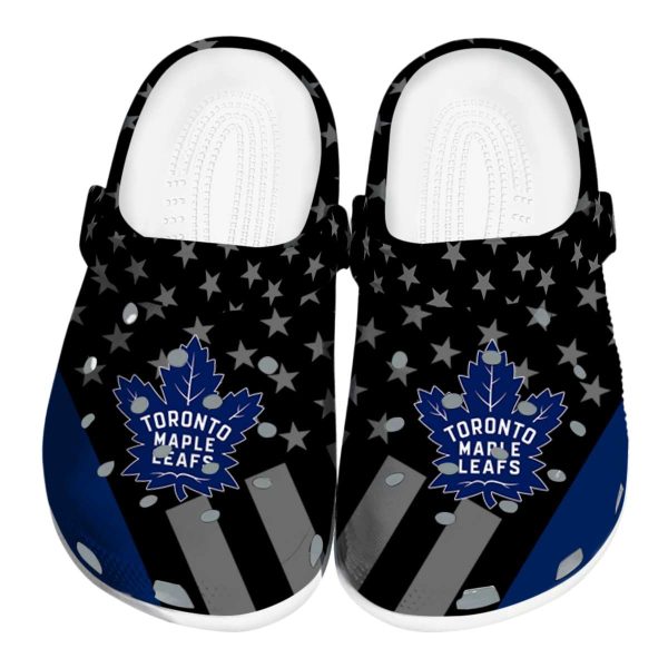 toronto maple leafs stellar stripes theme clog best selling