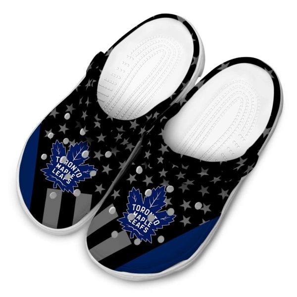 toronto maple leafs stellar stripes theme clog latest model