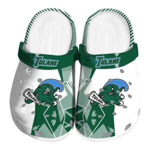 tulane green wave geometric background clog best selling