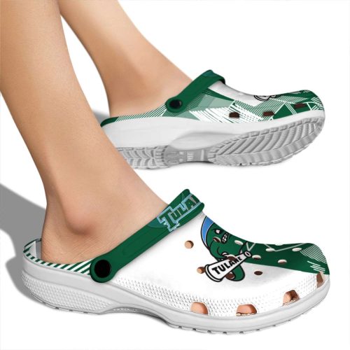 tulane green wave geometric background clog fashion forward